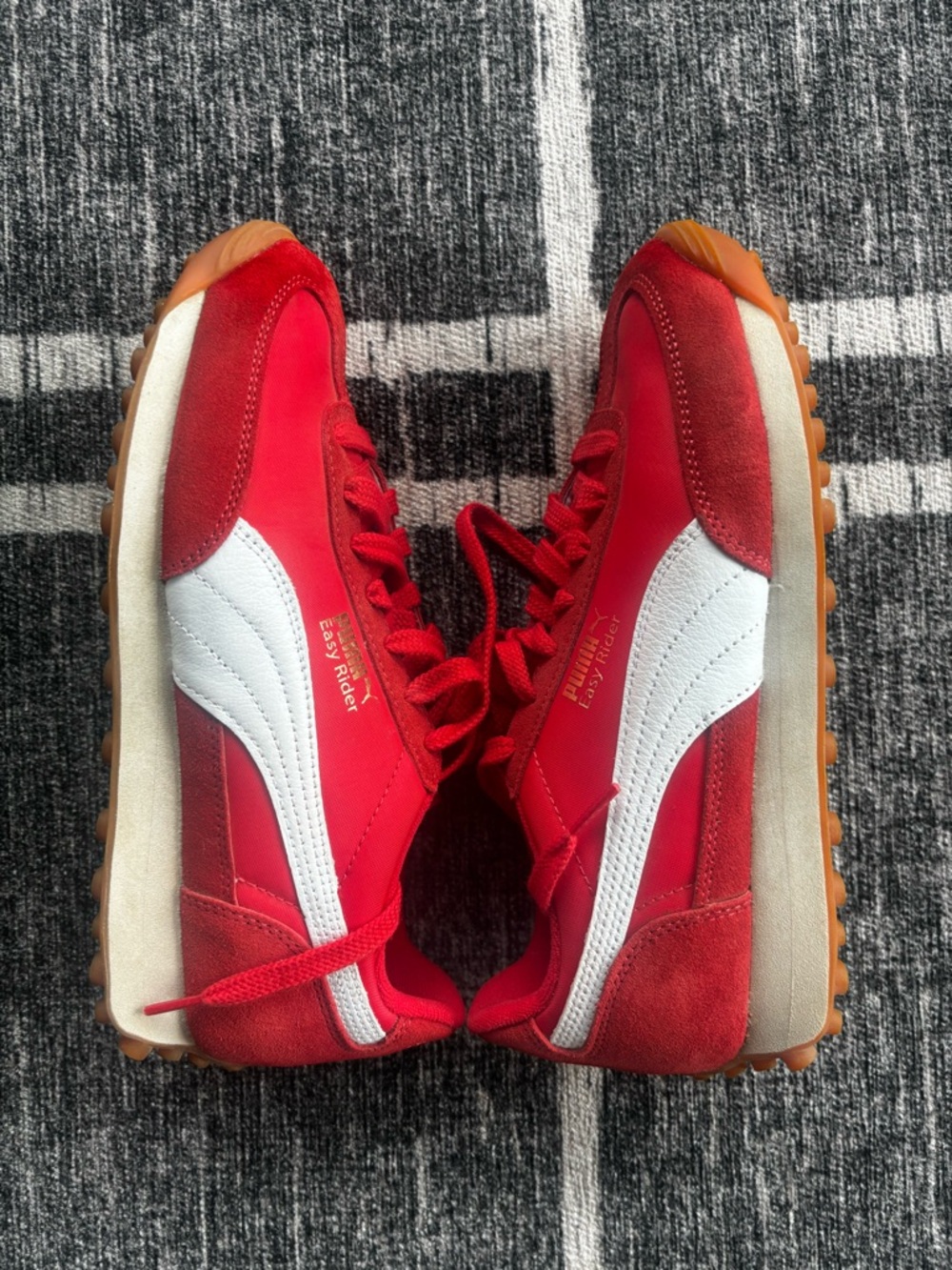 Puma Easy Rider Vintage Womens Sneakers - Red with White Stripe Size 8.5 - Picture 4 of 5